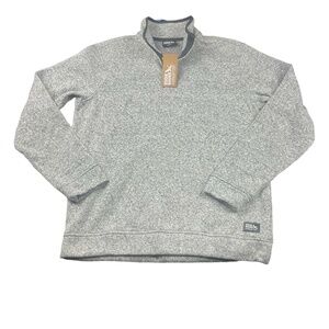 Eddie Bauer Radiator Fleece Snap Sweater L Heather Gray Unisex Cozy Fall